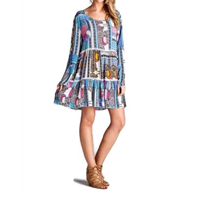 Women's Paisley Bell Sleeve Dress - Velzera
