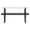 CAVINAS Narrow Retro Console Table with Marble-Effect Top,Retro Entryway Table with Open Shelf,Console Table for Living Room - 3 of 4