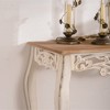 Solid Wood Console Table with Carved Details, Distressed Vintage French Country Entry Table with Curved Legs for Hallway and Living Room - 3 of 4