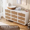 Rattan 9 Drawer Dressers for Bedroom, Tall Dresser with Deep Drawers, Large Chest of Drawers for Closet with Wide Top, Long Wooden Dresser - 3 of 4