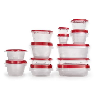 Rubbermaid TakeAlongs, 8 Cups, 2 Packs, Red, Plastic Deep Rectangle Food  Storage Containers