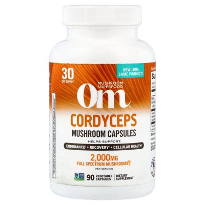 Om Mushrooms Cordyceps, 90 Vegetable Capsules (666 mg per Capsule)