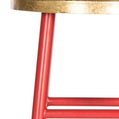 Transitional 30" Red and Gold Metal Bar Stool