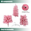 LuxenHome Pink Christmas Tree, 6Ft Unlit Slim Christmas Tree, Artificial Christmas Tree with Metal Stand - 4 of 4