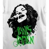 Janis Joplin Black Ink Art With Neon Green Text Women's White Short Sleeve Crew Neck Tee - 3 of 4