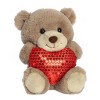 Aurora Small Glimmerheart Bear Valentine Heartwarming Stuffed Animal Taupe Brown 7" - 2 of 4
