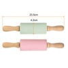 Unique Bargains Silicone Smooth Non-Stick Wooden Handle Kitchen Rolling Pin 2 Pcs - 2 of 4