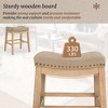 Arceso Bar Stools Set of 4,24 Inch Fabric Counter Height Bar Stools, Saddle Barstools for Kitchen Island with Nailhead Trim Tufted Button, Wheat Color - 2 of 4