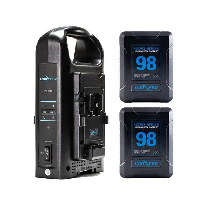  IndiPRO 2x Micro-Series 98Wh V-Mount Li-Ion Battery and Dual V-Mount Battery Charger Kit 