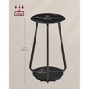VASAGLE Round Side Table, 2-Tier Nightstand, End Table with Glass Top and Particleboard Shelf, Cocktail Table - 4 of 4