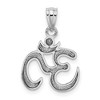 Black Bow Jewelry 14k White Gold 2D Om Symbol Pendant, 15mm (9/16 inch) - 3 of 4