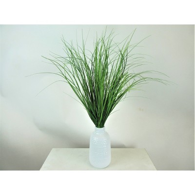 24" x 12" Artificial Grass Plant in Ceramic Vase White - LCG Florals