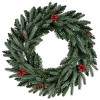 Angel Sar 24" Pre-Lit Christmas Wreath with Pine Cones & Berries, 20 Warm White LED Battery-Operated Wreath with Timer - 2 of 2