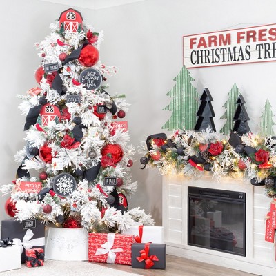 Large White Pine Embossed Iron Christmas Tree Collar