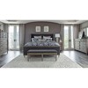 TiramisuBest Grey and Oak Tufted Bench, Grey Fabric Entryway Bench, 50.0"L x 18.0"W x 17.0"H - 3 of 4