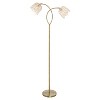 61" Meg Brushed Gold Metal Candlestick Floor Lamp with Rattan Shades - River of Goods: Dual Light, In-line Switch - 2 of 4