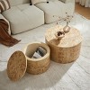 Set of 2 Round Nesting Coffee Tables with Hidden Storage, Space-Saving Accent End Tables for Living Room or Small Spaces – The Pop Home - 2 of 4