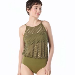 Carmen Marc Valvo High Neck One Piece - 1 of 2