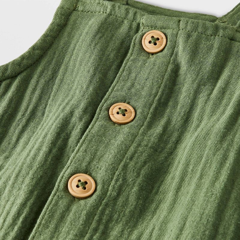 Baby Boys' Dungarees Striped Romper - Cat & Jack™ Green, 4 of 9