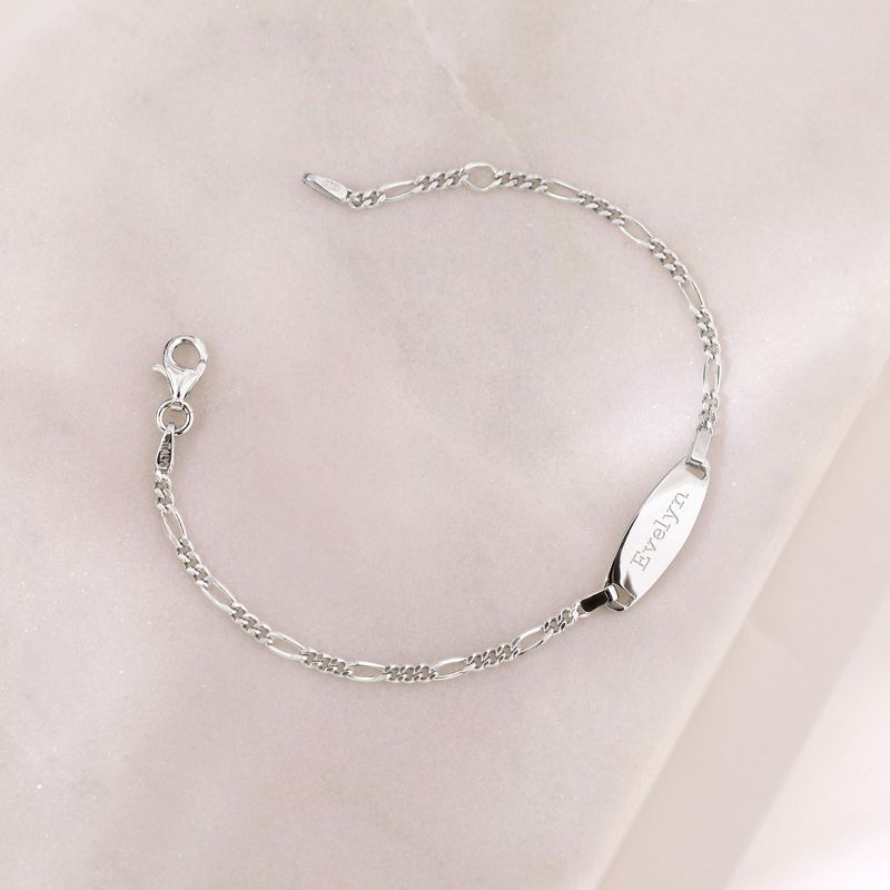 Girls' Traditional Oval Classic Tag ID Bracelet Sterling Silver - In Season Jewelry, 5 of 7