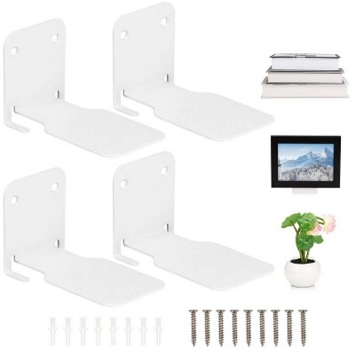 4Pcs Invisible Floating Bookshelves, Wall-Mounted Floating Book Organizers, Heavy-Duty Metal Book Storage Holders