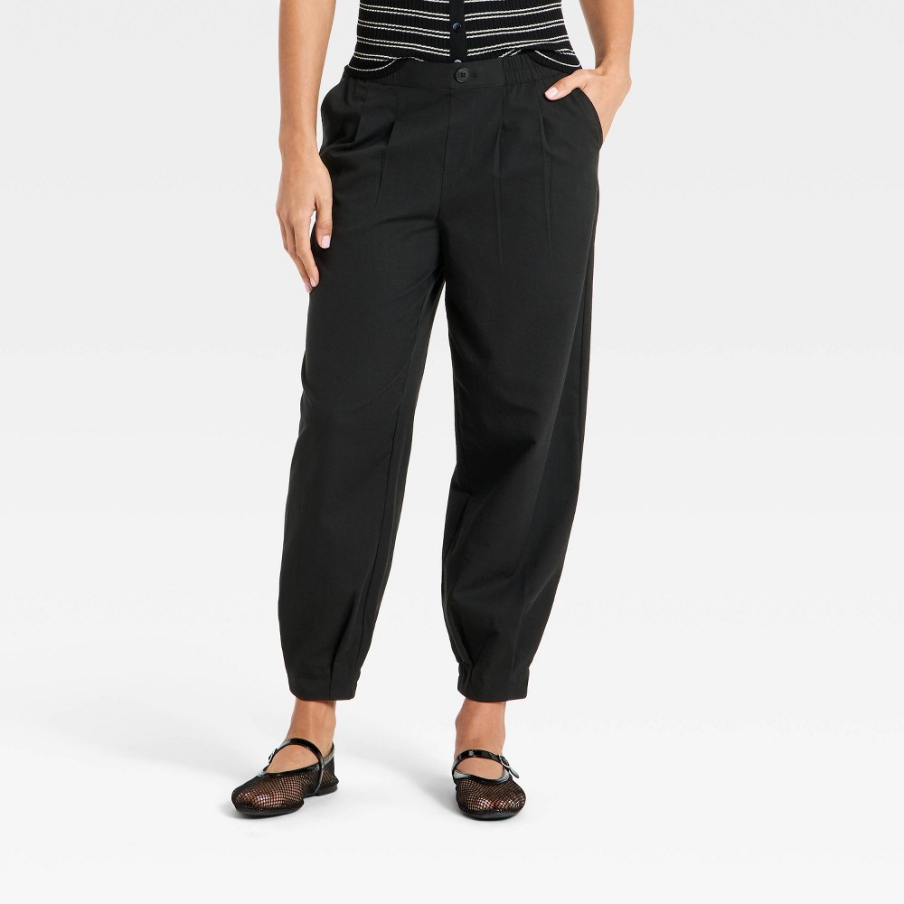 Women's Balloon Jogger Pants - A New Day™ Black S