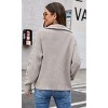 Womens Turtle Neck Cable Knit Sweater Half Zipper Trendy Cable & Rib Knit Textured Oversized Sweater Boyfriend Fit Loose Fit Winter Cozy Pullovers - 4 of 4