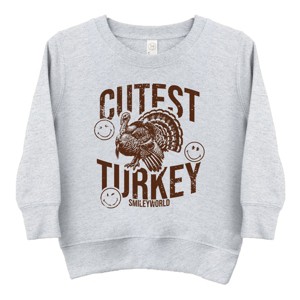 SmileyWorld Cutest Turkey Distressed - Toddler Graphic Sweatshirt and Youth Graphic Sweatshirt - 1 of 3
