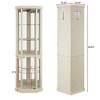 Wooakway 70"H Light Oak Corner Curio Cabinet with Lights and Glass Shelves for Display and Storage - 4 of 4