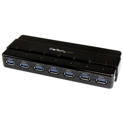 StarTech.com 7 Port SuperSpeed USB 3.0 Hub - Desktop USB Hub with Power Adapter - Black - USB - External - 7 USB Port(s) - 7 USB 3.0 Port(s) - PC, Mac