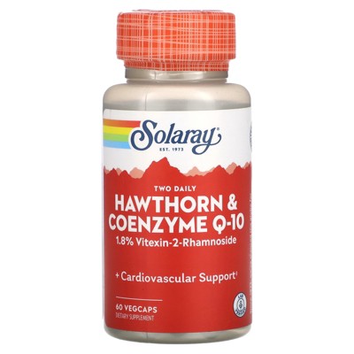 Solaray Two Daily Hawthorn & Coenzyme Q-10, 60 VegCaps