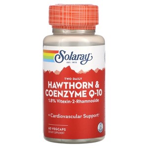 Solaray Two Daily Hawthorn & Coenzyme Q-10, 60 VegCaps - 1 of 2