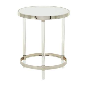 Contemporary Metal Accent Table Silver - Olivia & May
