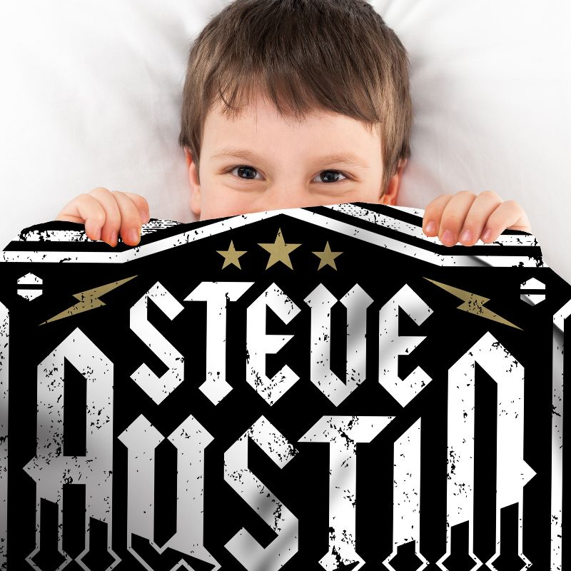 Sleep Squad WWE Stone Cold Steve Austin 60 x 80 Raschel Plush Throw, 4 of 7