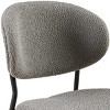 SEVOBAL Dining Chairs Set of 4 Mid-Century Modern Boucle Fabric Chairs with Curved Backrest and Black Metal Legs, Gray, 22.83"*18.7"*33.07" - 4 of 4
