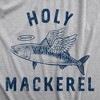 Mens Holy Mackerel T Shirt Funny Angel Halo Blessed Fish Saying Joke Tee For Guys - Crazy Dog Men's T Shirt - 2 of 4