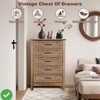 5 Drawers Dresser for Bedroom Wood Rustic Tall Chset of Drawers Farmhouse Dresser Chests w/Storage Organizer - 4 of 4
