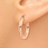 Black Bow Jewelry 3mm, 14k Rose Gold Polished Round Hoop Earrings, 20mm (3/4 Inch) - 3 of 4