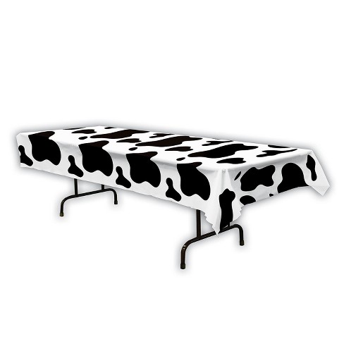 Beistle 54" x 108" Cow Print Tablecover; White/Black 2/Pack 57943 - image 1 of 1