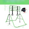 VisioGear Kids Gymnastic Bar, Multi-Functional Adjustable Height Children's Horizontal Gymnastic Bar With Bear Rings, Green, 39"*57"*51" - 3 of 4