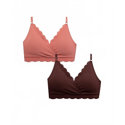 Women's Wo's 2-pack Laser Wire Free Bra With Scallop Edge - Danskin
