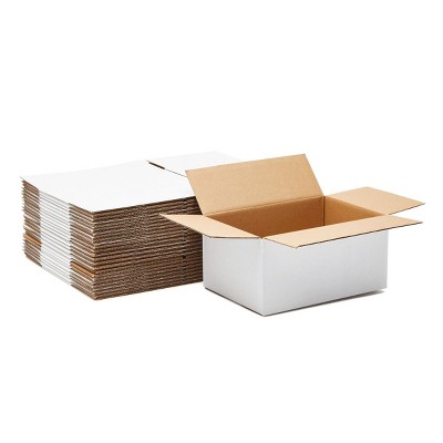 Stockroom Plus 25 Pack White Corrugated Shipping Boxes (10 x 7 x 5 In)