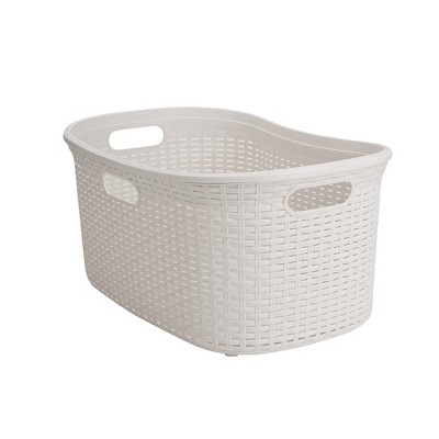 Mind Reader 40 Liter Laundry Basket, Ivory