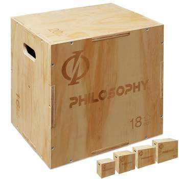 Philosophy Gym 3 in 1 Wood Plyometric Box -  Jumping Plyo Box for Training and Conditioning