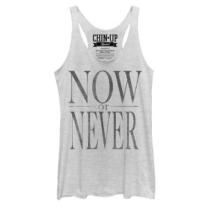 Women's CHIN UP Now or Never Racerback Tank Top - 1 of 3