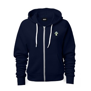 Dalix Mushroom Glow in the Dark Embroidered Zip Hoodie Fleece Fungi Long Sleeve Pocket Warm Soft Mens - 1 of 4