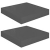 Wall Shelf Set of 2 High gloss gray Honeycomb MDF, Metal - 2 of 4
