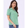 Allegra K Women's Plaid Puff Sleeves Vintage Summer Gingham Blouse - 4 of 4