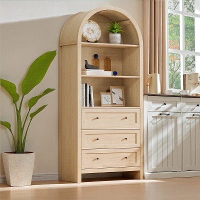Arched Wood Sideboard Cabinet, Modern Kitchen Pantry Storage Cabinet with Adjustable Shelves, Storage for Kitchen, Dining or Living Room – Cuddlewood