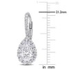 EVERLY JEWELRY |  Sterling Silver 2 5/8 CT DEW Created Moissanite-White LeverBack Earrings - 2 of 4